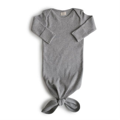 Mushie Ribbed Knotted Baby Gown