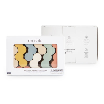 Mushie Wooden Balance Blocks Toy